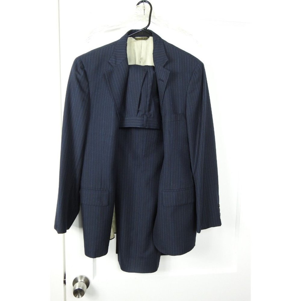 Racquet DH Holmes Men's Tuxedo Suit Pants Formal Coat Multi Stripes Dark Blue